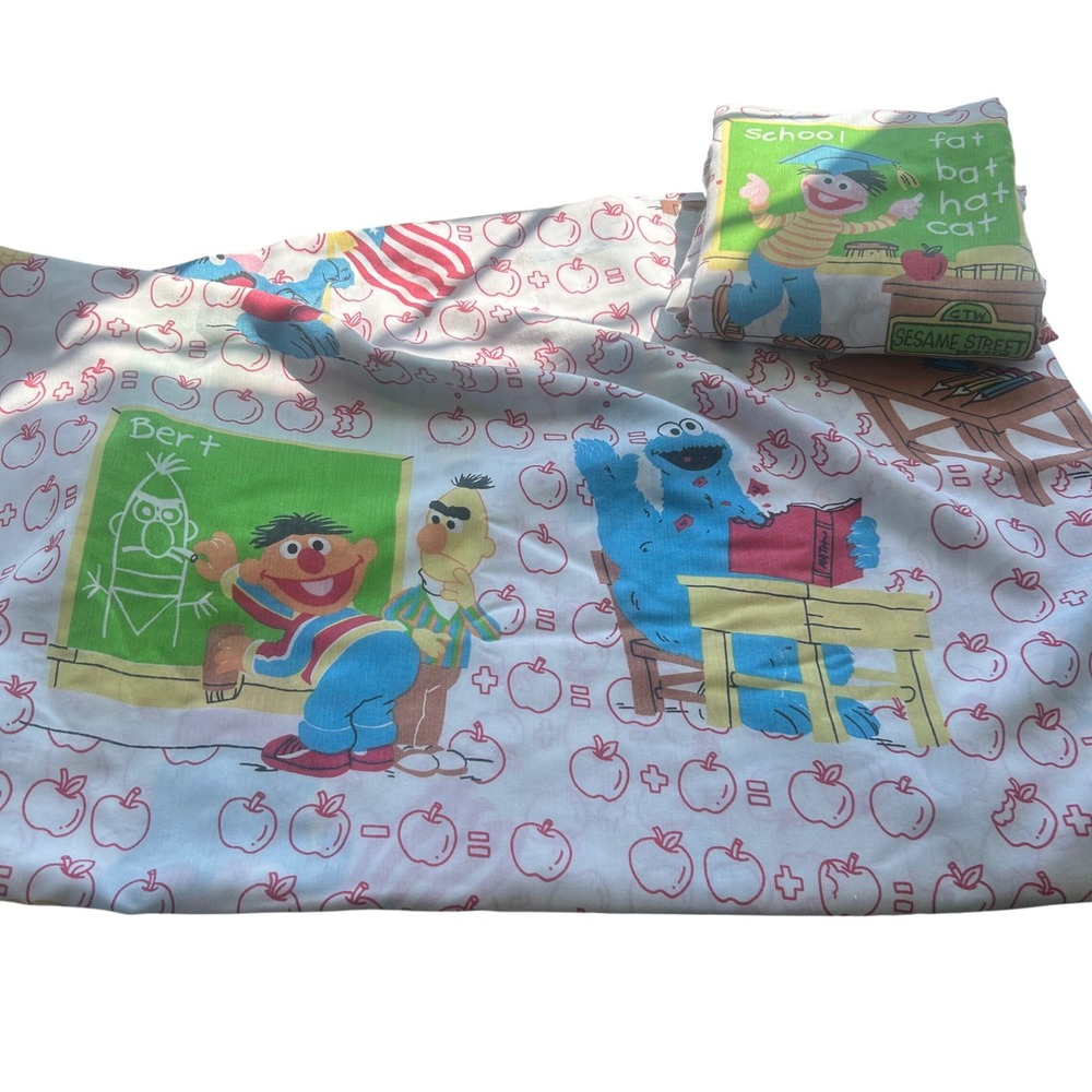 Sesame Street Bedding Set Kids Twin School Theme Vintage 70s/80s? Cookie Monster